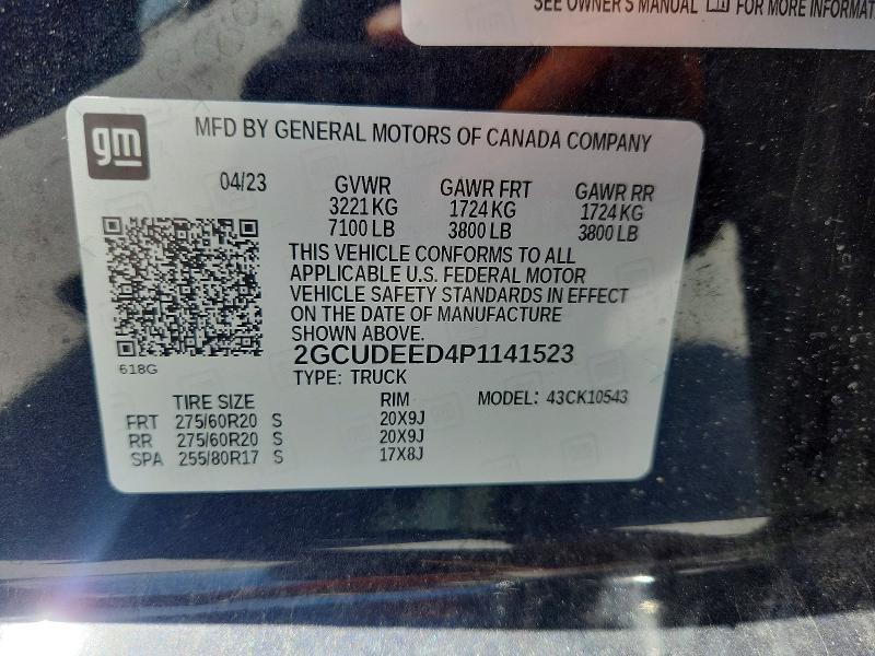 60241156 :رقم المزاد ، 2GCUDEED4P1141523 vin ، 2023 Chevrolet Silverado مزاد بيع