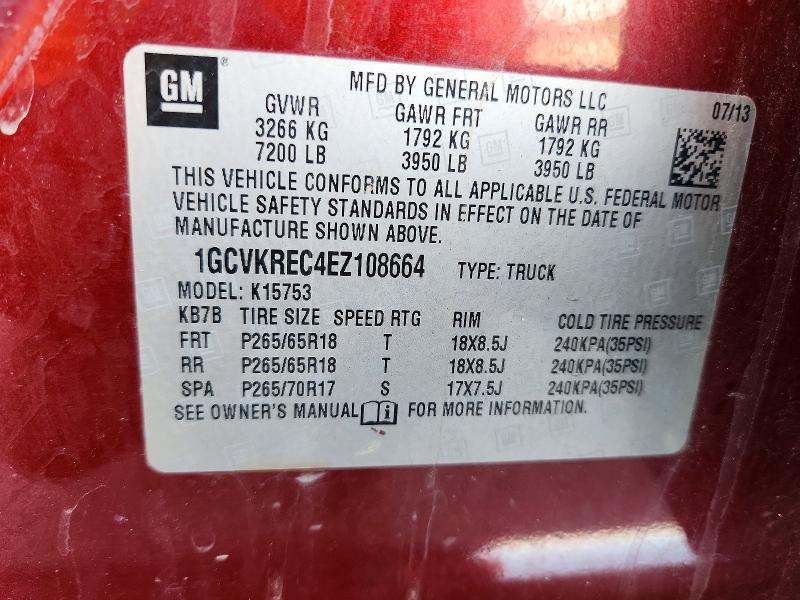 Aukcja sprzedaży 2014 Chevrolet Silverado, vin: 1GCVKREC4EZ108664, numer aukcji: 60517756