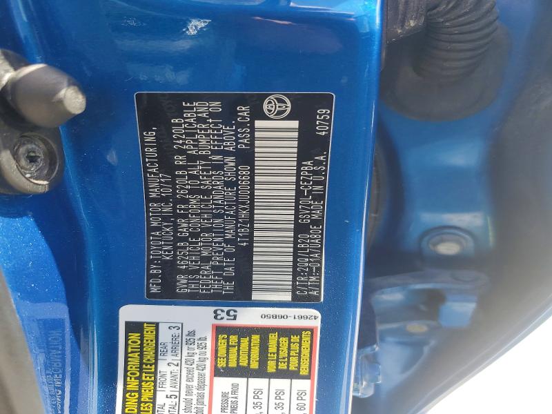 61417696 :رقم المزاد ، 4T1BZ1HKXJU006680 vin ، 2018 Toyota Camry مزاد بيع