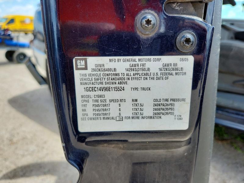 2006 Chevrolet Silverado მანქანა იყიდება აუქციონზე, vin: 1GCEC14V96E115524, აუქციონის ნომერი: 60851176
