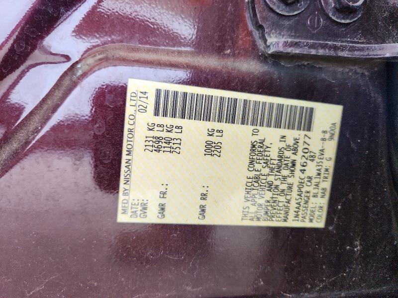 2014 Nissan Maxima მანქანა იყიდება აუქციონზე, vin: 1N4AA5AP0EC462077, აუქციონის ნომერი: 60694416