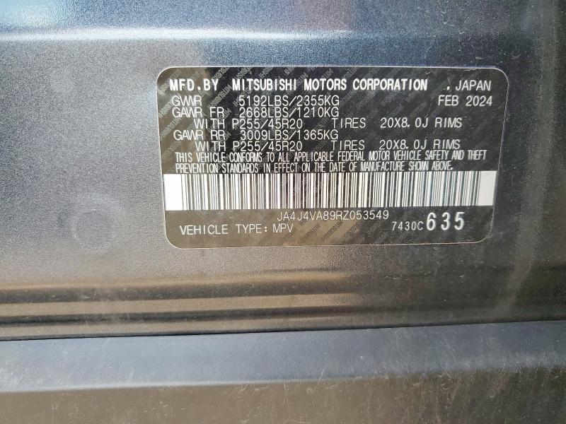 Auction sale of the 2024 Mitsubishi Outlander, vin: JA4J4VA89RZ053549, lot number: 60409706
