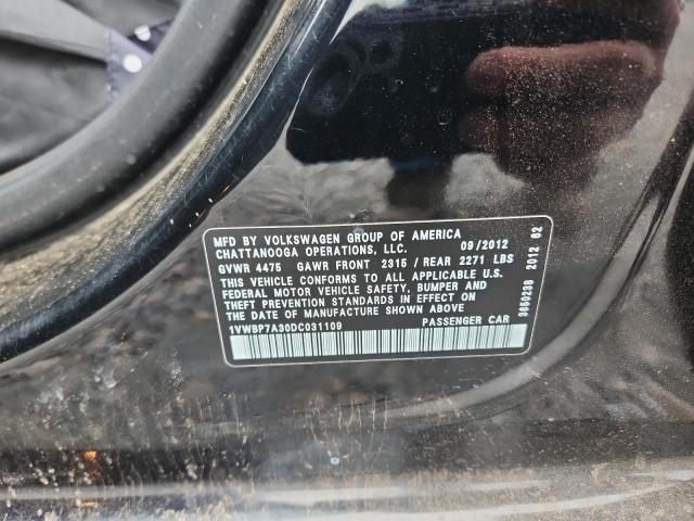 Aukcja sprzedaży 2013 Volkswagen Passat, vin: 1VWBP7A30DC031109, numer aukcji: 59663416