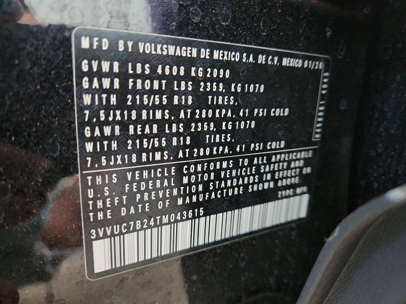 60821436 :رقم المزاد ، 3VVUC7B24TM043615 vin ، 2026 Volkswagen Taos مزاد بيع