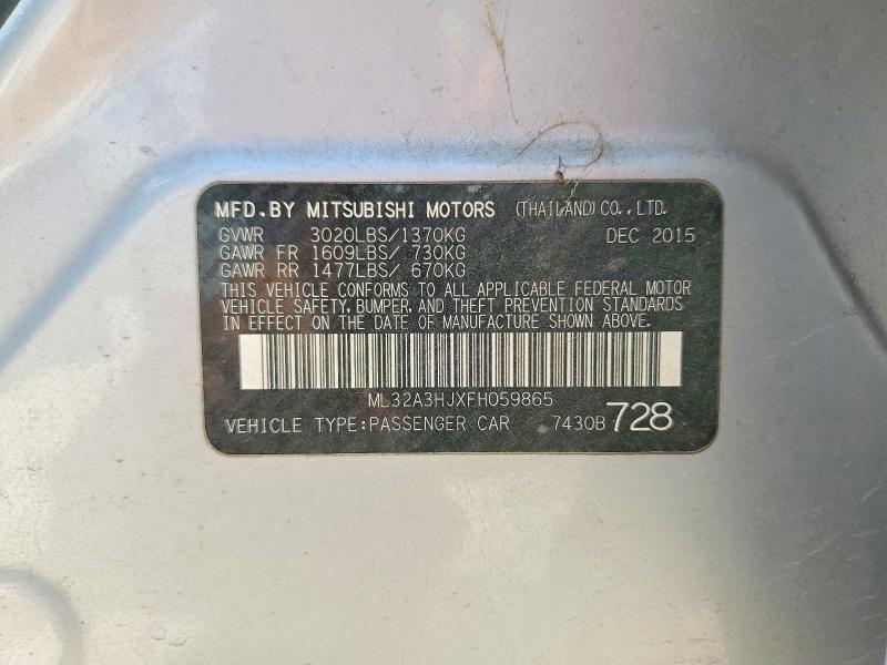 Aukcja sprzedaży 2015 Mitsubishi Mirage, vin: ML32A3HJXFH059865, numer aukcji: 59356916