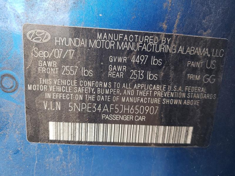 Aukcja sprzedaży 2018 Hyundai Sonata, vin: 5NPE34AF5JH650907, numer aukcji: 61420366