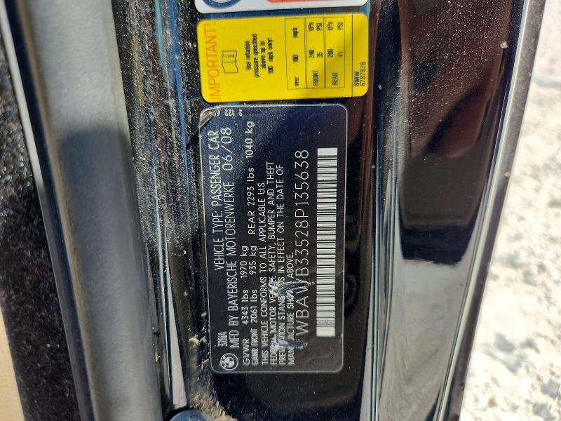 60515806 :رقم المزاد ، WBAWB33528P135638 vin ، 2008 Bmw 328 مزاد بيع