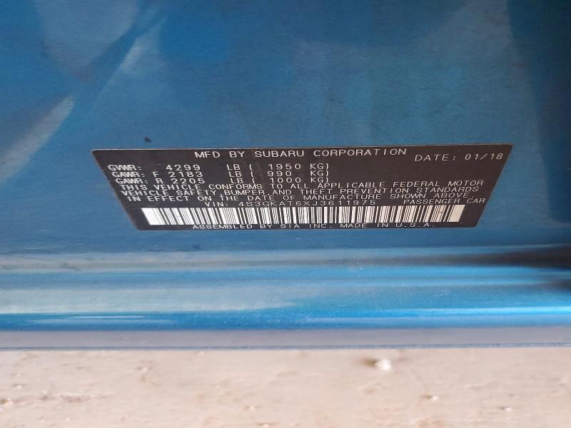 Aukcja sprzedaży 2018 Subaru Impreza, vin: 4S3GKAT6XJ3611975, numer aukcji: 59667766