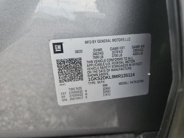 Продажа на аукционе авто 2021 Gmc Yukon, vin: 1GKS2DKL9MR135114, номер лота: 58741336