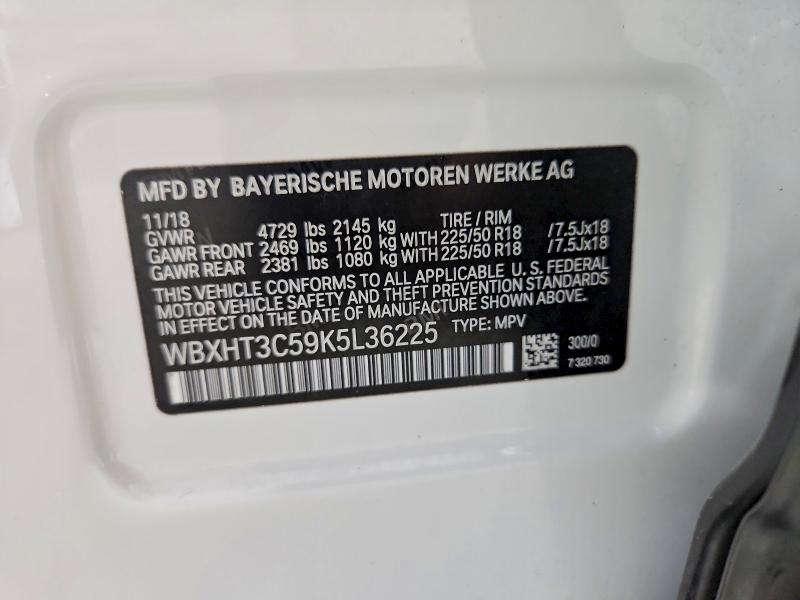 62049426 :رقم المزاد ، WBXHT3C59K5L36225 vin ، 2019 Bmw X1 مزاد بيع