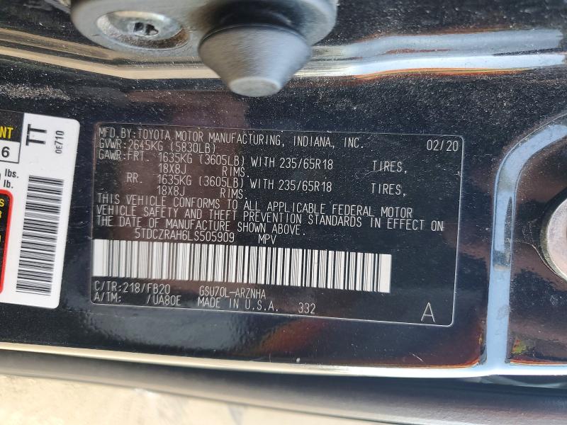 Aukcja sprzedaży 2020 Toyota Highlander, vin: 5TDCZRAH6LS505909, numer aukcji: 60187916