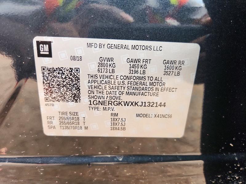 Продаж на аукціоні авто 2019 Chevrolet Traverse, vin: 1GNERGKWXKJ132144, номер лоту: 61048516