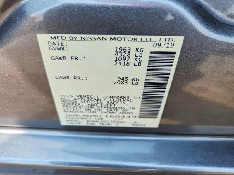 2020 Nissan Altima მანქანა იყიდება აუქციონზე, vin: 1N4BL4BV9LC160449, აუქციონის ნომერი: 61998076