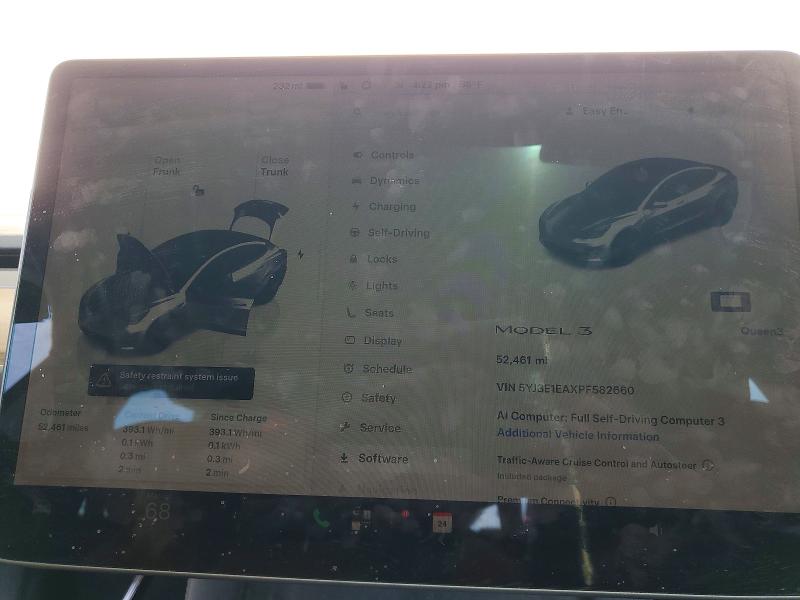 62003196 :رقم المزاد ، 5YJ3E1EAXPF582660 vin ، 2023 Tesla Model 3 مزاد بيع
