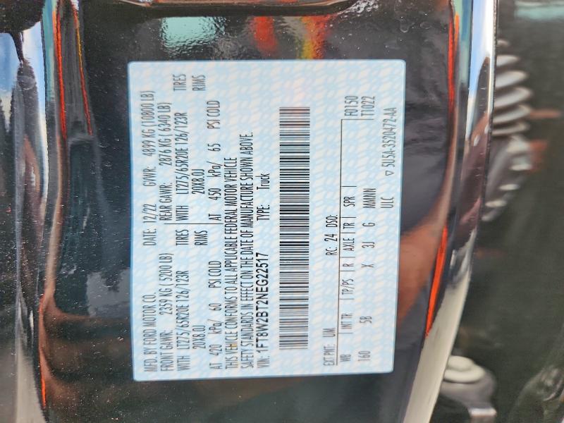 Продаж на аукціоні авто 2022 Ford F250, vin: 1FT8W2BT2NEG22517, номер лоту: 59773366