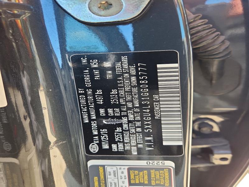 Продажа на аукционе авто 2016 Kia Optima, vin: 5XXGU4L31GG085777, номер лота: 60816986