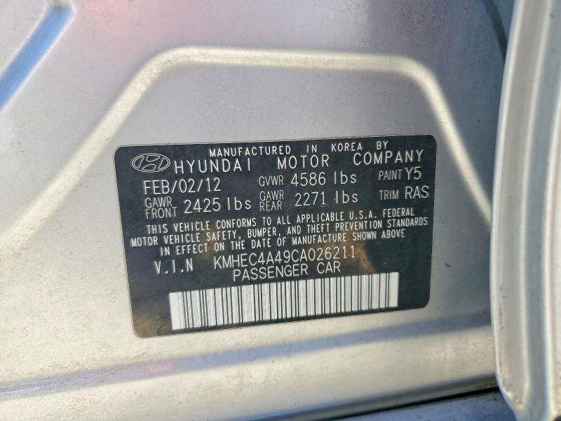 Продаж на аукціоні авто 2012 Hyundai Sonata, vin: KMHEC4A49CA026211, номер лоту: 62476436