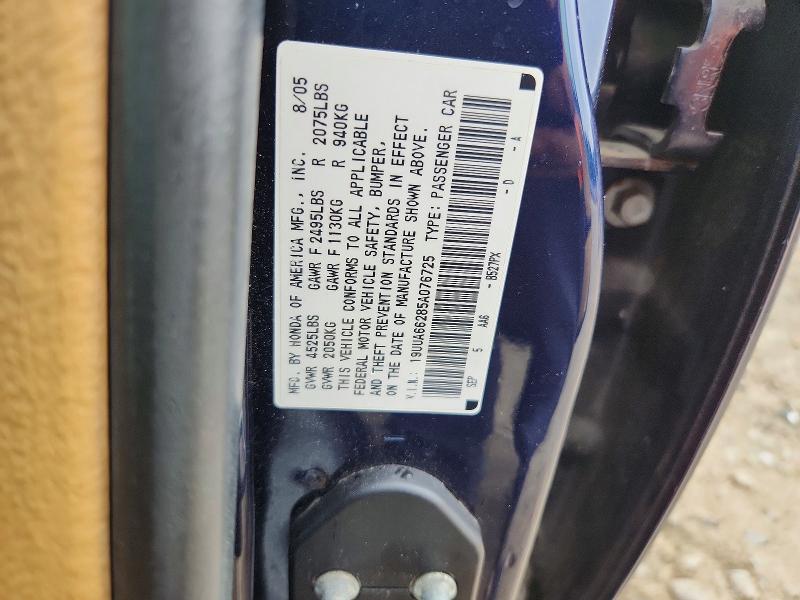 2005 Acura Tl მანქანა იყიდება აუქციონზე, vin: 19UUA66285A076725, აუქციონის ნომერი: 59675996