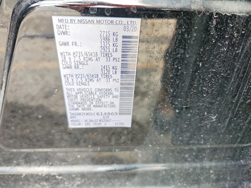 2020 Nissan Pathfinder მანქანა იყიდება აუქციონზე, vin: 5N1DR2CM2LC614869, აუქციონის ნომერი: 61121766