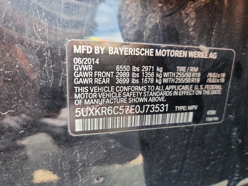 62463056 :رقم المزاد ، 5UXKR6C57E0J73531 vin ، 2014 Bmw X5 مزاد بيع