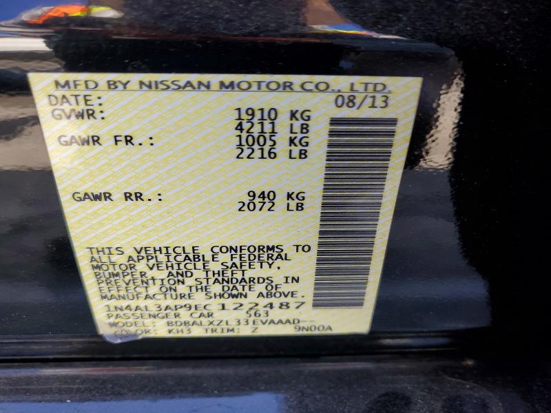 Продажа на аукционе авто 2014 Nissan Altima, vin: 1N4AL3AP9EC122487, номер лота: 60066246
