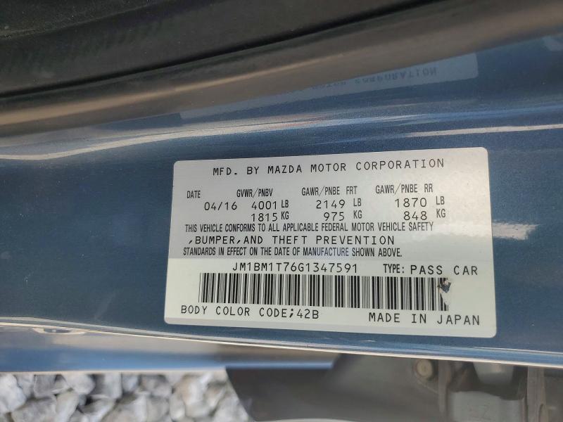 60504156 :رقم المزاد ، JM1BM1T76G1347591 vin ، 2016 Mazda 3 مزاد بيع
