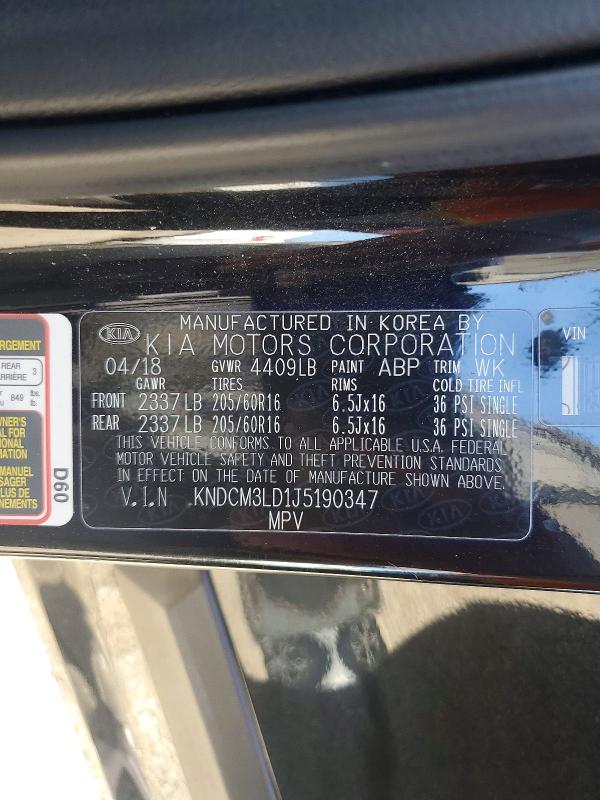 Aukcja sprzedaży 2018 Kia Niro, vin: KNDCM3LD1J5190347, numer aukcji: 61967976