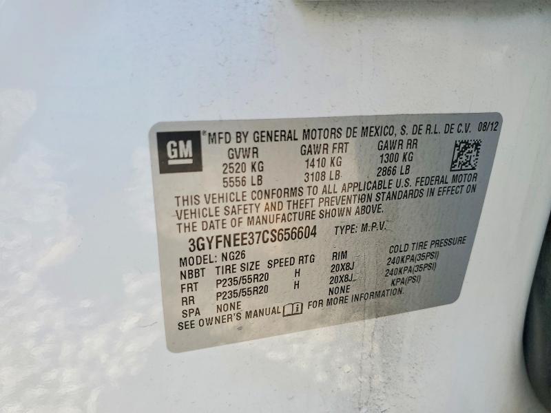 Продаж на аукціоні авто 2012 Cadillac Srx, vin: 3GYFNEE37CS656604, номер лоту: 62278456