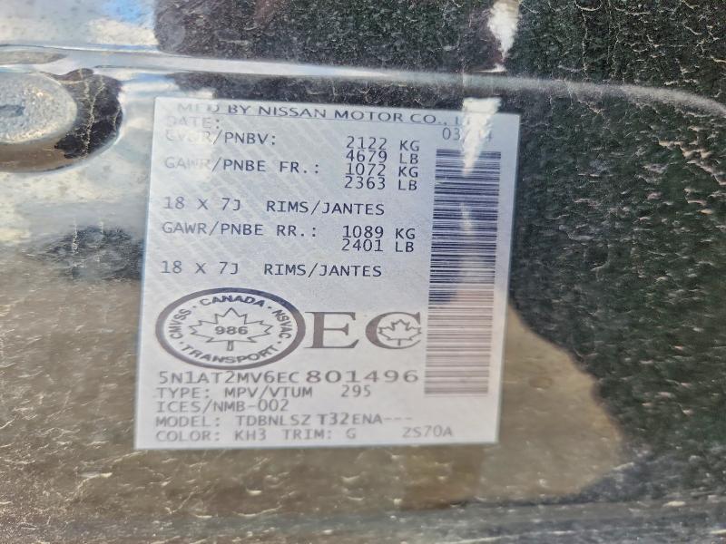 Aukcja sprzedaży 2014 Nissan Rogue, vin: 5N1AT2MV6EC801496, numer aukcji: 60987986