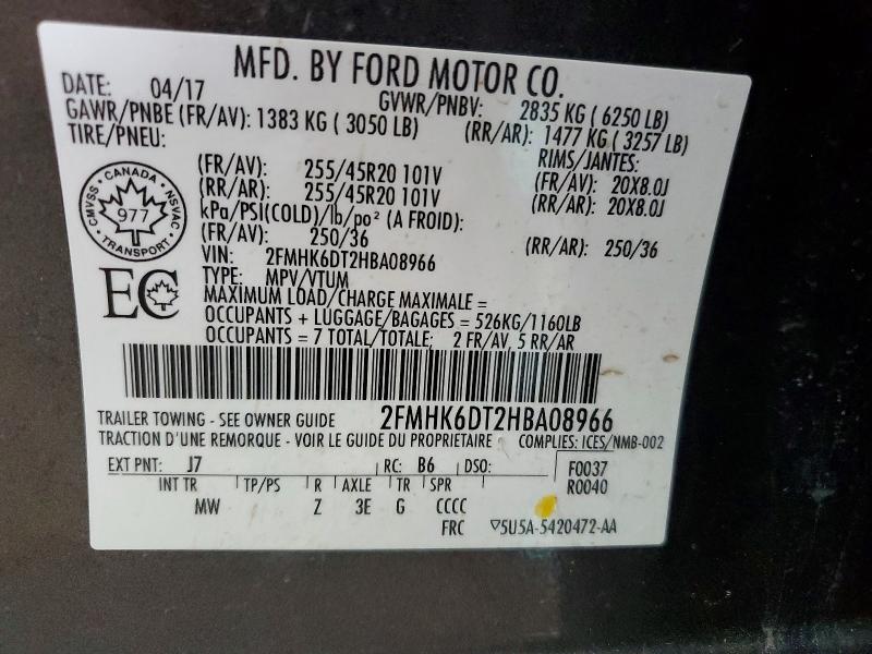 2017 Ford Flex მანქანა იყიდება აუქციონზე, vin: 2FMHK6DT2HBA08966, აუქციონის ნომერი: 60119916