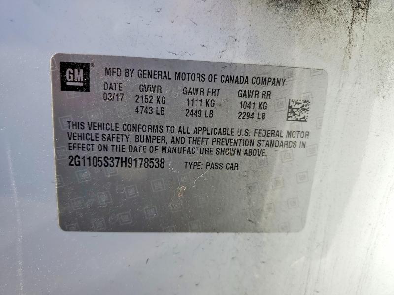 Aukcja sprzedaży 2017 Chevrolet Impala, vin: 2G1105S37H9178538, numer aukcji: 60093736