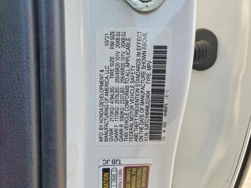 2021 Acura Rdx მანქანა იყიდება აუქციონზე, vin: 5J8TC1H64ML023404, აუქციონის ნომერი: 61100706