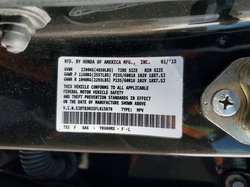 Продажа на аукционе авто 2015 Acura Rdx, vin: 5J8TB3H35FL015870, номер лота: 62775526