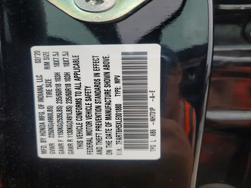 Продажа на аукционе авто 2020 Honda Cr-v, vin: 7FART6H5XLE001880, номер лота: 62843606