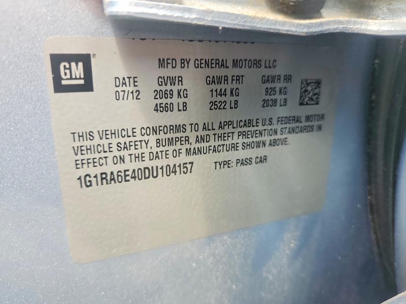 Продажа на аукционе авто 2013 Chevrolet Volt, vin: 1G1RA6E40DU104157, номер лота: 61430136