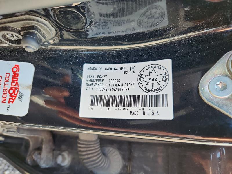 Aukcja sprzedaży 2016 Honda Accord, vin: 1HGCR2F34GA806168, numer aukcji: 60013306