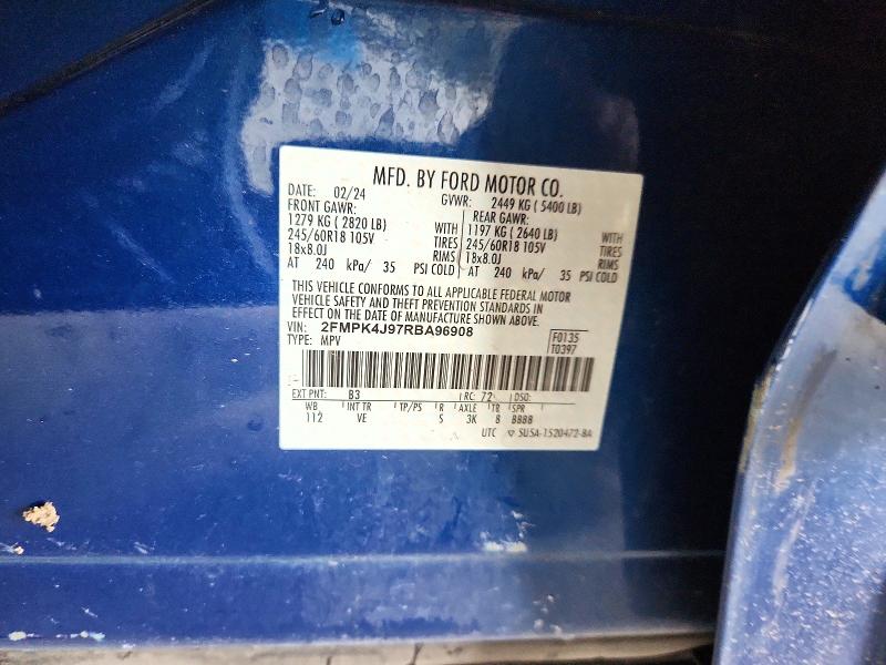 Продаж на аукціоні авто 2024 Ford Edge, vin: 2FMPK4J97RBA96908, номер лоту: 61114056