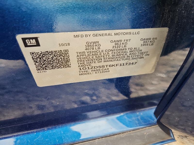 Продажа на аукционе авто 2019 Chevrolet Malibu, vin: 1G1ZD5ST6KF117347, номер лота: 60478136