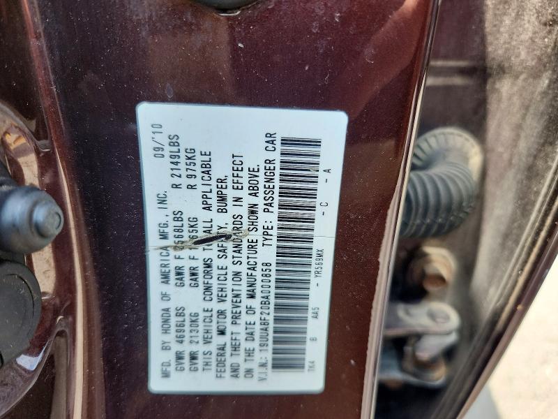 60455826 :رقم المزاد ، 19UUA8F20BA000858 vin ، 2011 Acura Tl مزاد بيع