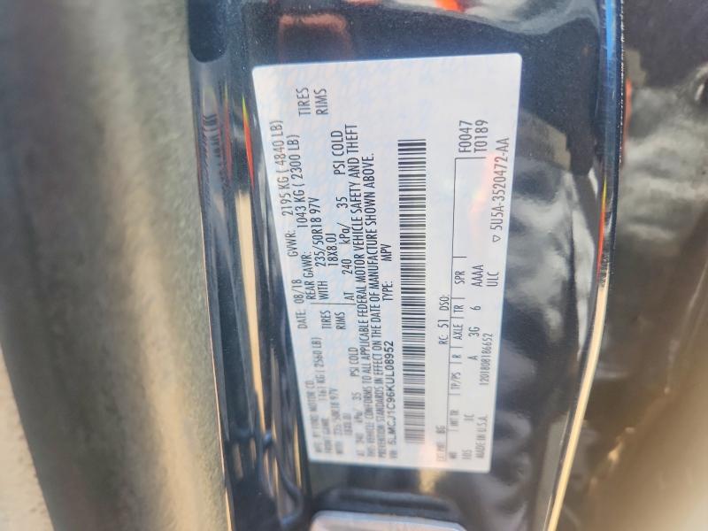 Продаж на аукціоні авто 2019 Lincoln Mkc, vin: 5LMCJ1C96KUL08952, номер лоту: 63347076