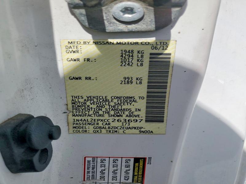 59910486 :رقم المزاد ، 1N4AL2EPXCC263697 vin ، 2012 Nissan Altima مزاد بيع