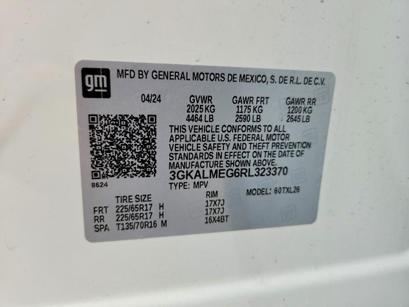 2024 Gmc Terrain მანქანა იყიდება აუქციონზე, vin: 3GKALMEG6RL323370, აუქციონის ნომერი: 61017146