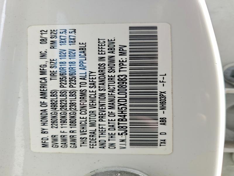 61693996 :رقم المزاد ، 5J8TB4H5XDL008983 vin ، 2013 Acura Rdx مزاد بيع