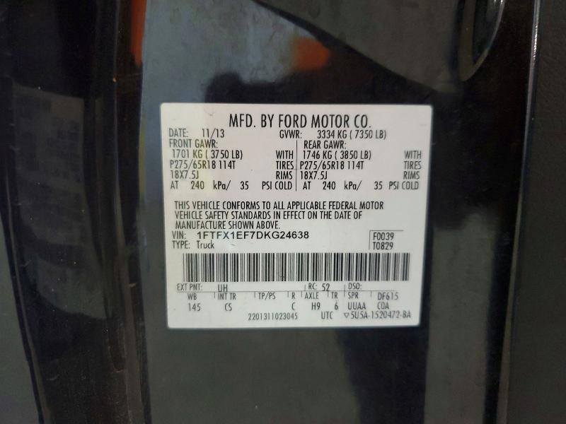 2013 Ford F150 მანქანა იყიდება აუქციონზე, vin: 1FTFX1EF7DKG24638, აუქციონის ნომერი: 62322116