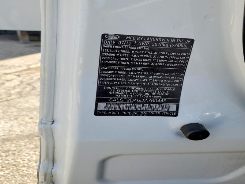 Продажа на аукционе авто 2013 Land Rover Range Rover Sport, vin: SALSF2D46DA769448, номер лота: 62878506