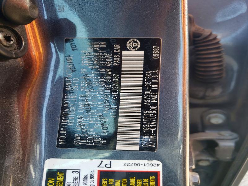 2014 Toyota Camry მანქანა იყიდება აუქციონზე, vin: 4T1BF1FK4EU320357, აუქციონის ნომერი: 61161836