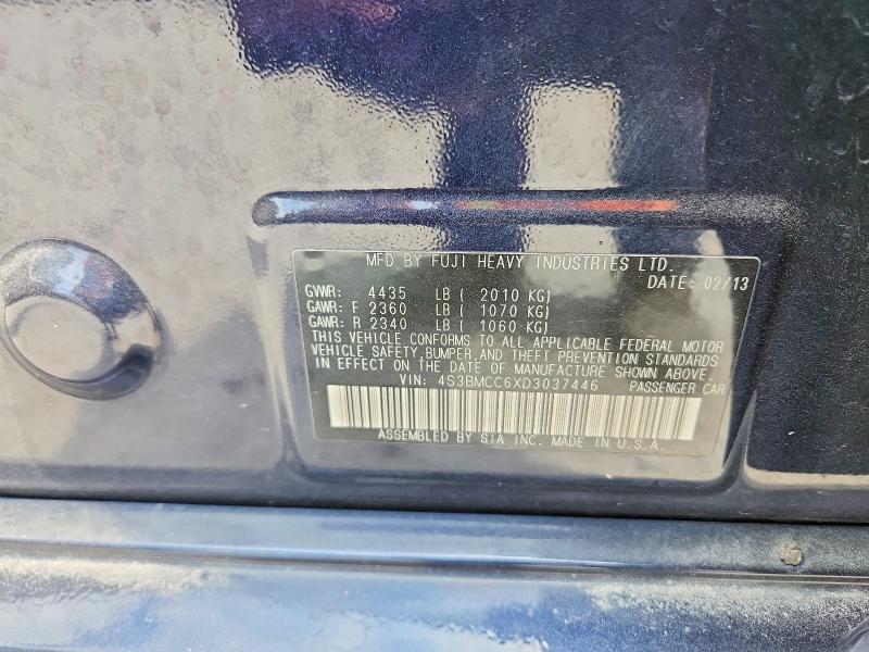 2013 Subaru Legacy მანქანა იყიდება აუქციონზე, vin: 4S3BMCC6XD3037446, აუქციონის ნომერი: 60088006