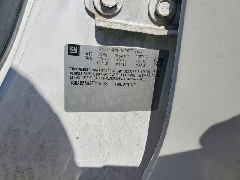59912866 :رقم المزاد ، 1G6AB5SA2F0137583 vin ، 2015 Cadillac Ats مزاد بيع