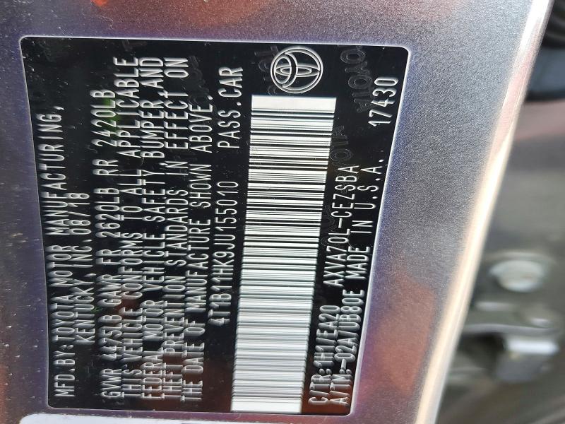 Продажа на аукционе авто 2018 Toyota Camry, vin: 4T1B11HK9JU155010, номер лота: 63391826