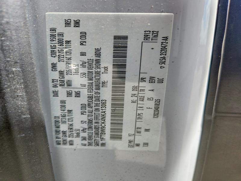 Aukcja sprzedaży 2022 Ford Transit, vin: 1FTBW9CK4NKA13063, numer aukcji: 85452265